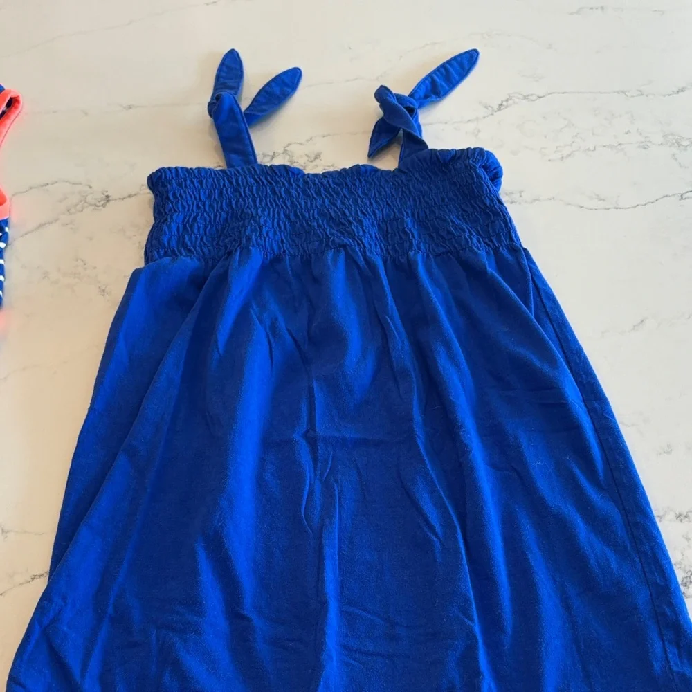 Charming Blue and White Striped Kids Dress Set